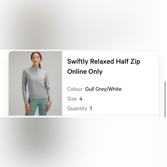 Lululemon Swiftly relaxed half zip size 4 - Picture 1 of 1